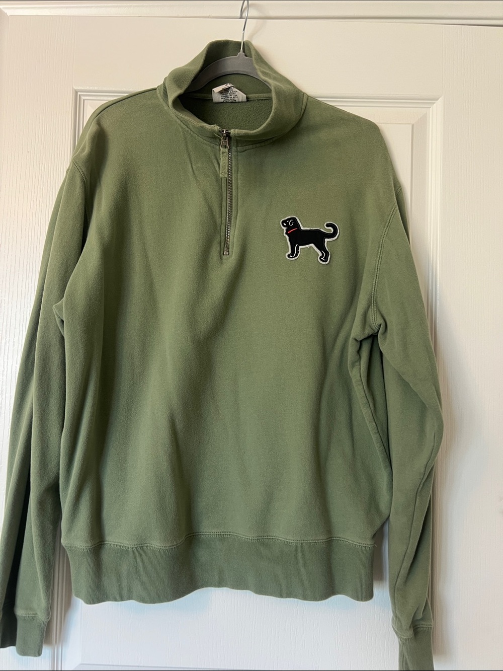 Women's The Black Dog Sage Green Half-Zip Pullover Sweatshirt size Large